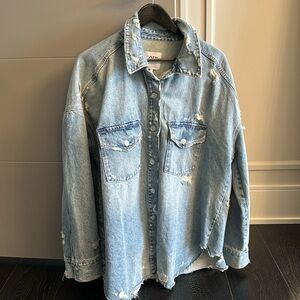 Oversized Destroyed Denim Jacket